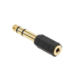 PRZEJŚCIÓWKA JACK WTYK 6,3 GNIAZDO 3,5 PLASTIK GOLD STEREO ADAPTER ZŁĄCZE