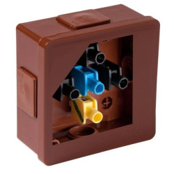 Puszka instalacyjna natynkowa typu KLIK z dławikami gumowymi 86x86x40mm hermetyczna IP55 brązowa ViPlast