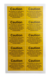 Etykieta bezpieczeństwa Czarny/żółty opis Ostrzeżenie tekst alteration or repair that all conductors are correctly