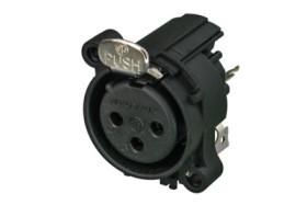 XLR panel socket, 3 pole, gold-plated, polyamide, NC3FAAV1