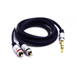 Kabel Jack 6,3mm - 2xRCA 1,5m Stereo, Wtyk/2xWtyk Vitalco MK82