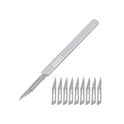 Nożyk precyzyjny, skalpel zestaw z 10 ostrzami.