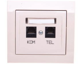 KIER Gniazdo teleinformatyczne RJ45 + RJ11 beżowe GPKT-W/K/01