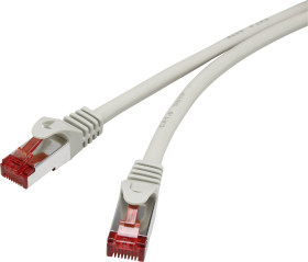 Renkforce RF-4724270 RJ45 Kabel sieciowy, kabel krosowy CAT 6 S/FTP 0.50 m szary styki pozłacane , z zaczepami blokujący