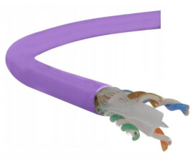 Kabel UTP kat.6 U/UTP 4x2x0,57 B2ca fioletowy LSOH Alantec /100m/