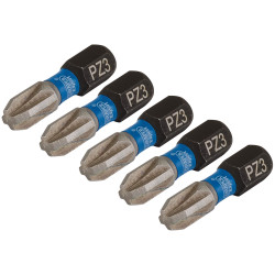 Draper Expert 04975 PZ-Type Impact S/Driver Bits No3x25mm 1/4&quot; Hex 5Pc