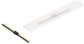 Pin header, 30 pole, pitch 2 mm, straight, black, SLY9SMD04030SBSM