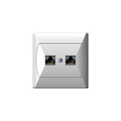 Gniazdo komputerowe podwójne kat. 5e MMC GPK-2A/K/00 białe AKCENT Ospel