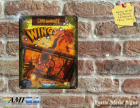 Wings Box Artwork from the Original Amiga Game - Metal Sign