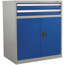 Sealey API8810 Industrial Cabinet 2 Drawer &amp; 1 Shelf Double Locker