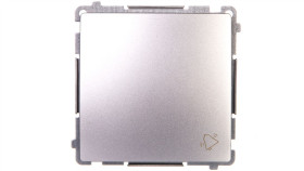 Simon Basic Przycisk Dzwonek 10Ax 250V, Szybkozłącza, Srebrny Mat Bmd1.01/43