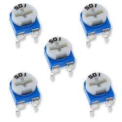 5x Potencjometr montażowy wieloobrotowy RM-065 10K Ohm 0.1W 103 liniowy THT