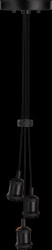 LX100185 Hanging lamp 3 sockets, E27, black, textile cable