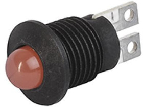 Signal light, 12 V (DC), yellow, 12 mcd, Mounting Ø 8.4 mm, pitch 4 mm, LED number: 1, 0035.0666