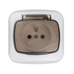 Gniazdo wtyczkowe pojedyncze z klapką dymną PT-16AHL MONTIS SIMPLEX MT053ZKD