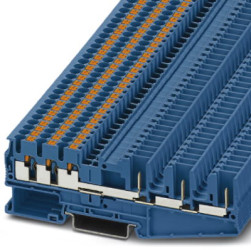 Through terminal block, push-in connection, 0.14-4.0 mm², 6 pole, 24 A, 6 kV, blue, 3040048