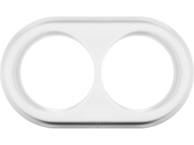 Ramka podwójna okrągła do łączników i gniazd natynkowych Retro ceramic - biała