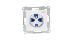 Simon 54 Gniazdo Pojedyncze Data Z/U 16A Ip20 Z Kluczem Uprawniającym Białe...