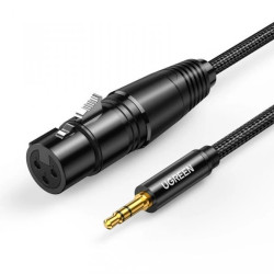 Ugreen kabel audio 3.5mm mini jack (męski) - XLR (żeński) 1m czarny (AV182)