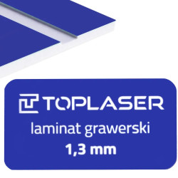 Laminat grawerski 1,3mm granatowo/biały 809 formatka 600×300mm 60×30cm do obróbki laserowej