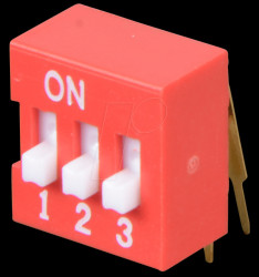 DIP switch, angled, 3-pin
