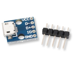 Gniazdo Micro USB 5 Pin wlutowane w płytkę PCB + listwa goldpin 2.54