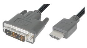 Kabel HDMI 1m A: HDMI B: DVI-D A: Męskie B: Męskie