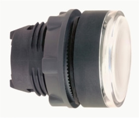 Pushbutton switch, illuminable, latching, waistband round, white, front ring black, mounting Ø 22 mm, ZB5AH013