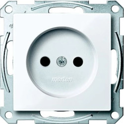 Merten System M Gniazdo pojedyncze b/u z przesłonami biały active MTN2000-0325