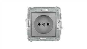Mini Gniazdo Pojedyncze B/U Z Przesłonami Srebrny Metalik 7Mgp-1P