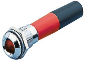 Lampka kontrolna do montażu panelowego 12V ac/dc, czerwona 12mm LED Chrom Końcówka lutownicza RS PRO