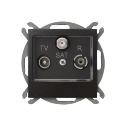 IMPRESJA Gniazdo antenowe RTV-SAT przelotowe antracyt GPA-YSP/m/50