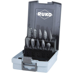 RUKO 116004 Burr Carbide 10mm Metal Shank Diameter 6mm 5-Piece