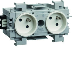 tehalit.WA Gniazdo kanałowe 2-krotne 2P+Z WAGO montaż krawędziowy biały GE20119016