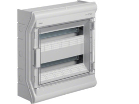 Rozdzielnica hermetyczna natynkowa 36 modułowa 2x18M drzwi transparentne IP65 vector II VE218L HAGER