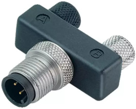 Adapter, 2 x M8 (3 pole, socket) to M12 (4 pole, plug), Y-shape, 79 5204 00 04