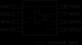 Dual Output Low Noise Amplifier, 0.04 - 0.96 GHz