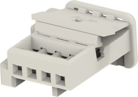 Socket, unequipped, 4 pole, straight, 1 row, white, 1379029-2