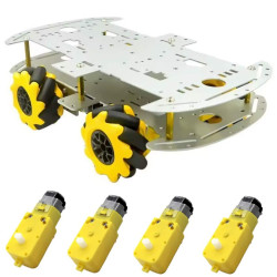 Platforma robota z kołami podwozie 2 poziomy z 4 silnikami 4WD aluminiowa