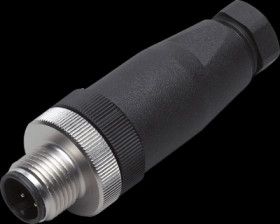 Plug, M12, 4 pole, screw connection, straight, E12266