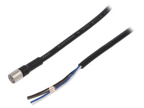 XS3F-M8PVC4S2M Przewód przyłączeniowy o długości 2m, gwincie M8, liczbie pinów 4
