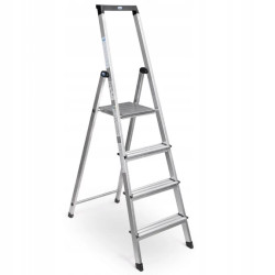 Drabina aluminiowa wys robocza 2,85m 4 stopnie po złożeniu: 45x11x160cm 3,7kg 126221