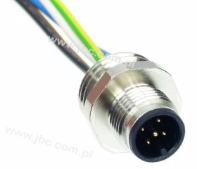 RSFM 5/0,5M wtyk 5 styków M12x1/FIXCON, gwint montażowy M16x1,5 żyły 0.5m, styki pozłacane 0,8um 26146, LUMBERG porównywalny z: