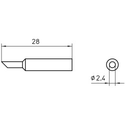 Weller T0054488599 XNT BB 45&#xB0; Solder Tip Sloped 2.4mm