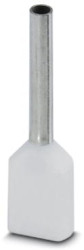 Insulated twin wire end ferrule, 0.5 mm², 17 mm/10 mm long, DIN 46228-4, white, 3203309