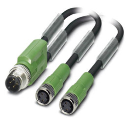 Przewód czujnik-siłownik ze złączem Złącze M12 liczba rdzeni 3 długość 1.5m Rodzaj A Męskie Złącze B M8