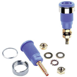St&#xE4;ubli 233020-23 SLB4-G safety jack socket blue 4mm brass insulated