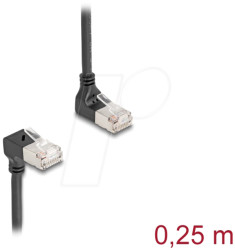 80291 Cat.6a patch cable, S/FTP, top angled / bottom angled, 0.25 m
