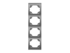 LOGO Ramka pionowa 4 poczwórna srebrny metalik 7LRV-4 KARLIK