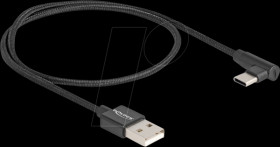 80029 USB 2.0 Kabel, A Stecker/C Stecker, gewinkelt, 0,5 m